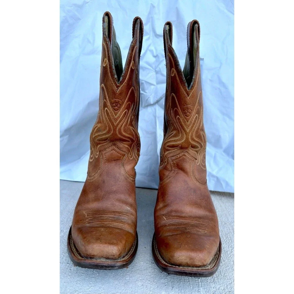 Ariat Legend Leather Western Cowboy Boots 7B Brown Square Toe Russet Rebel